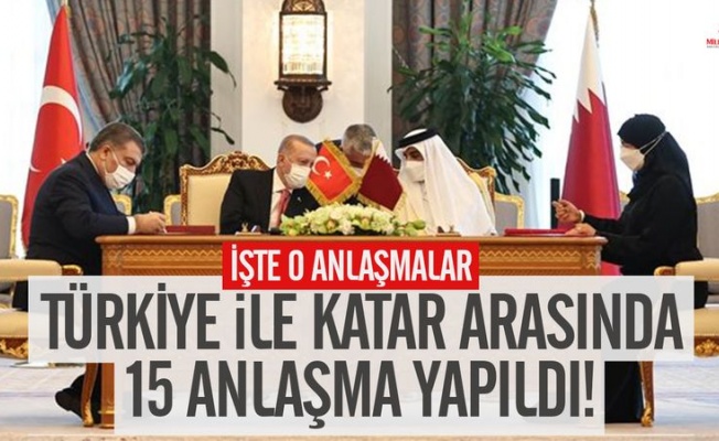 Erdoğan ve Al Sani'nin katılımıyla Türkiye ile Katar arasında 15 anlaşma imzalandı