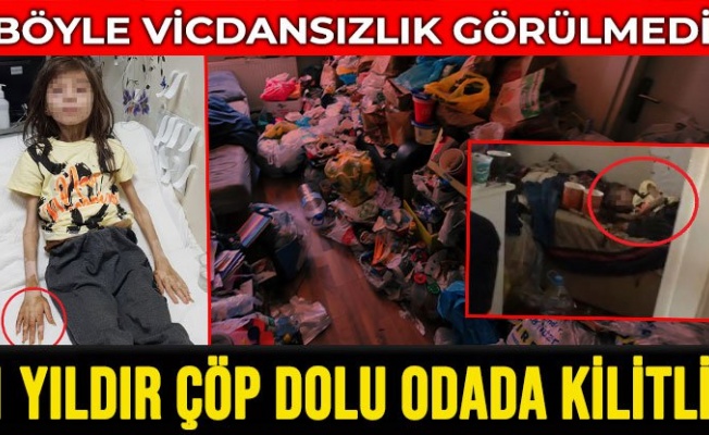 Boşaltılmak istenen çöp evde 1 yıldır odaya kilitli çocuk baygın bulundu