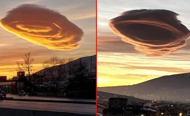 Bursa'da gökyüzünde ilginç görüntü (Mercek bulut nedir?)