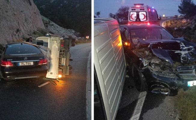 Girne-Değirmenlik ana yolunda kaza… Bir kişi yaralandı