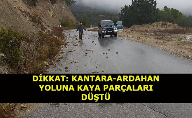 Kantara - Ardahan Yoluna Kaya Parçaları Düştü Kantara - Ardahan Yoluna Kaya Parçaları Düştü