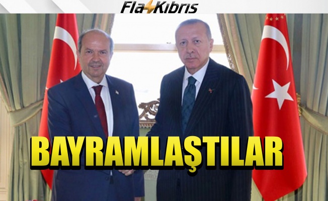 Cumhurbaşkanı Ersin Tatar ile Türkiye Cumhurbaşkanı Erdoğan bayramlaştı