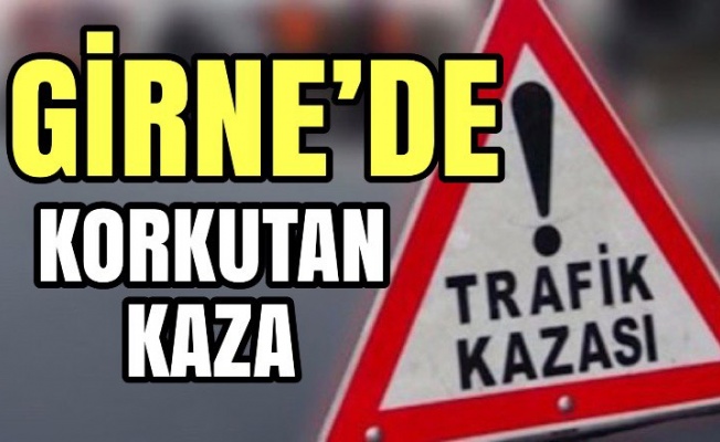 Girne’de kaza: Dikkatsiz sürücü yoldan çıkıp, toprak sete çarparak takla attı