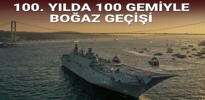 100. yılda 100 gemiyle boğaz geçişi | SOLOTÜRK ve Türk Yıldızları'ndan 100. yıl uçuşu