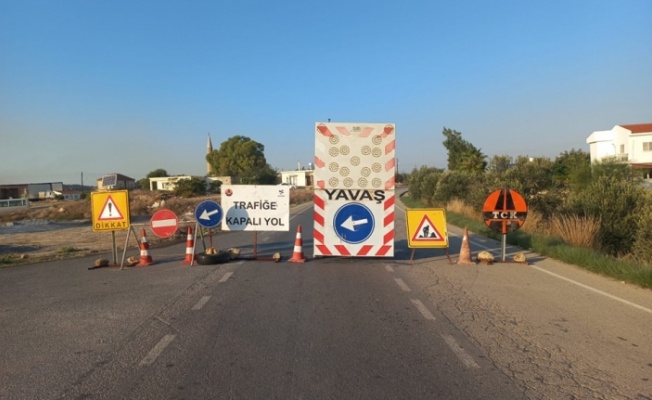 Karpaz - İskele Anayolu İskele - Karpaz yönünde trafik akışına kapatıldı