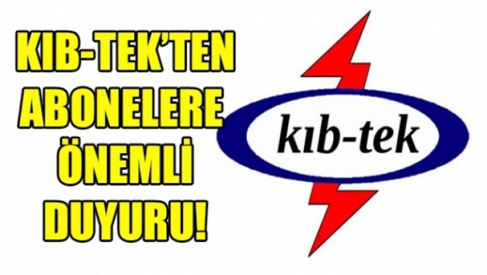 KIB-TEK'ten çevrim içi ödeme duyurusu