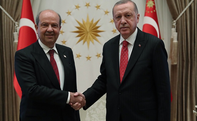 Cumhurbaşkanı Erdoğan, KKTC Cumhurbaşkanı Tatar ile görüştü