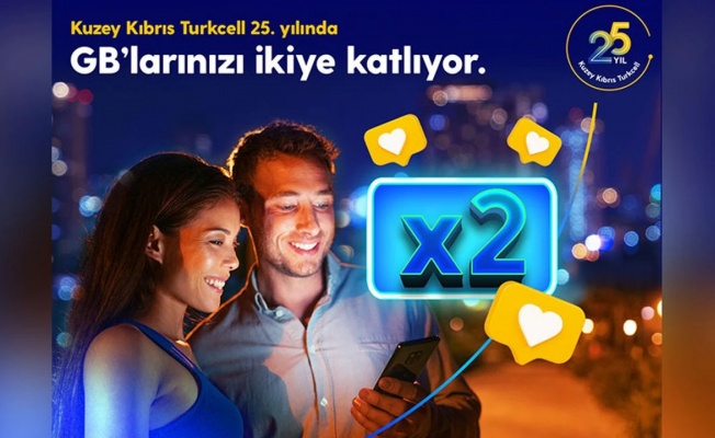 Kuzey Kıbrıs Turkcell 25. yılında interneti ikiye katlıyor!