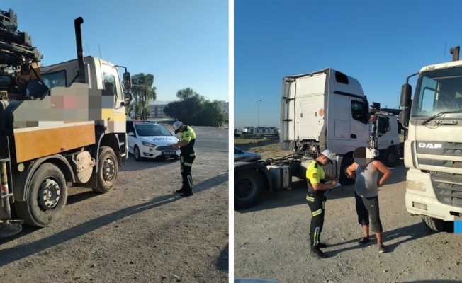 Polisin kamyon araçlara yönelik denetimleri sürüyor