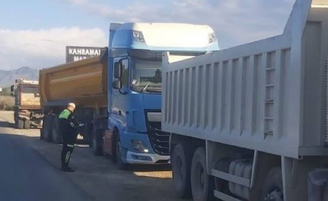Trafikte kamyon araçlara yönelik denetim… 8 sürücüye yasal işlem