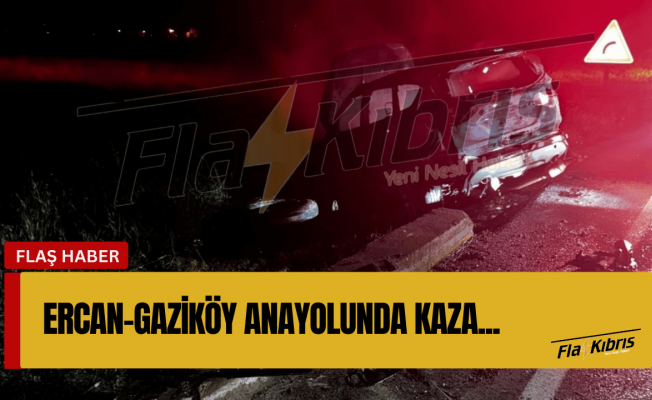 Ercan-Gaziköy Anayolu üzerinde kaza