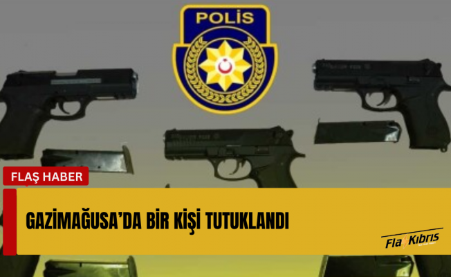 Gazimağusa'da bir evde yapılan aramada tabanca, şarjör ve mermi bulundu