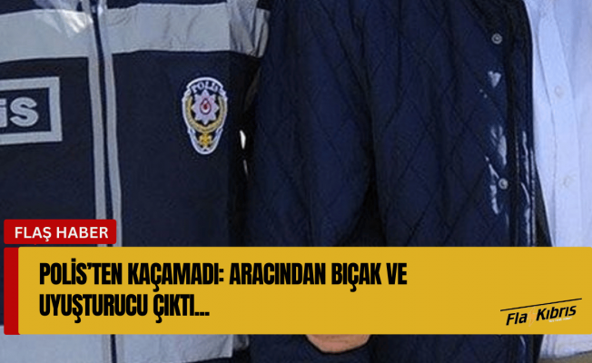Girne’de polis kontrolünden kaçan araçtan uyuşturucu ve bıçak çıktı