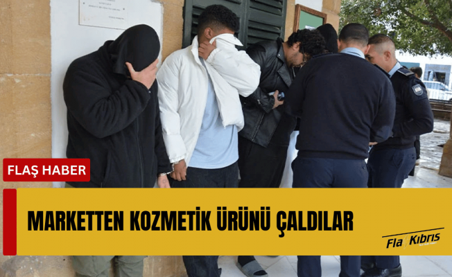 Marketten kozmetik ürünü çaldılar!
