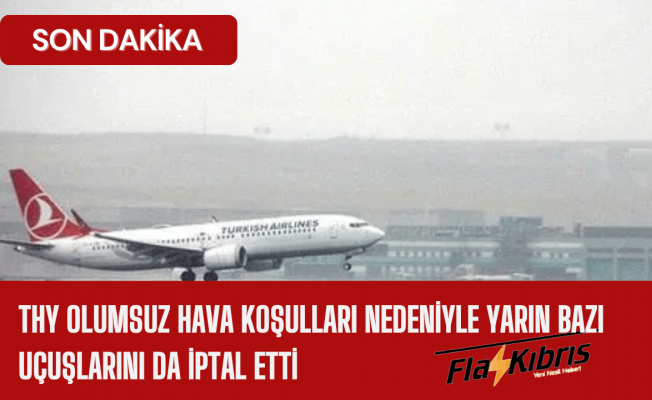 THY olumsuz hava koşulları nedeniyle yarın bazı uçuşlarını da iptal etti