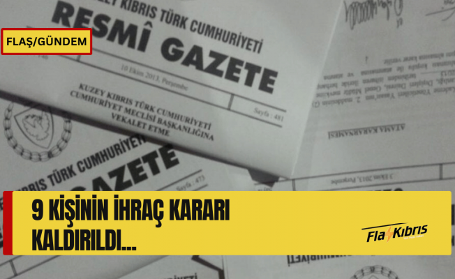 Bakanlar Kurulu tarafından 9 kişinin ihraç kararı kaldırıldı