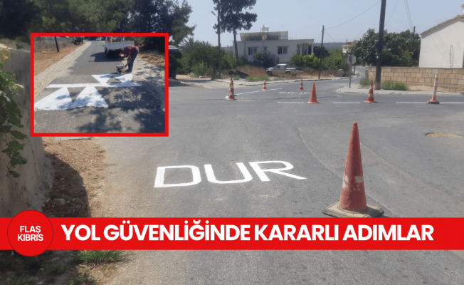 Mehmetçik Büyükkonuk Belediyesi'nden yol güvenliği için çalışma