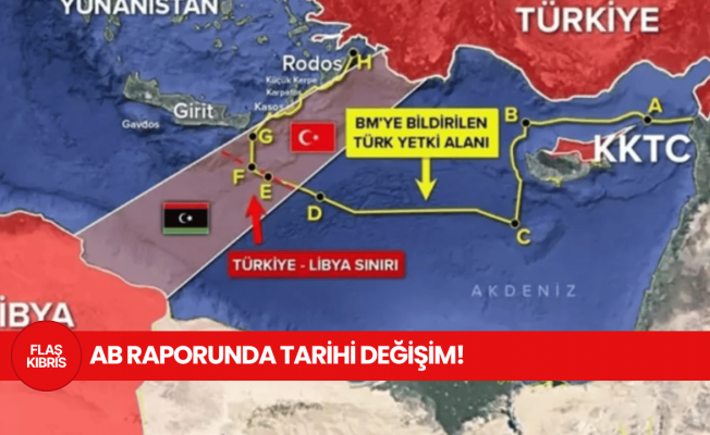 Haritada KKTC ve Türkiye-Libya hattı tanındı