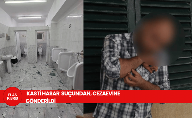 Önce umumi tuvaletin aynalarını ardından bir aracın camını kırdı