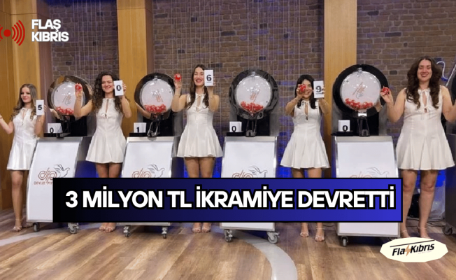 3 milyon TL “50695” numaralı bilete isabet ederek devretti