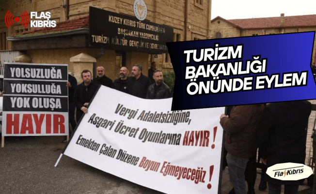 Kamuda yetkili sendikalardan Turizm Bakanlığı önünde eylem