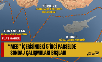 Güney Kıbrıs’ın tek yanlı ilan ettiği “MEB” içerisindeki 5’inci parselde sondaj çalışmaları başladı