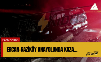 Ercan-Gaziköy Anayolu üzerinde kaza