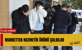 Marketten kozmetik ürünü çaldılar!