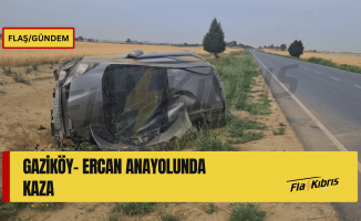 Gaziköy-Ercan Anayolunda korkutan kaza
