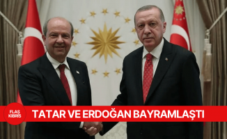 Cumhurbaşkanı Ersin Tatar, Türkiye Cumhuriyeti Cumhurbaşkanı Recep Tayyip Erdoğan ile bayramlaştı