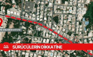 Girne’de asfalt yenileme çalışması nedeniyle trafik kontrollü sağlanıyor