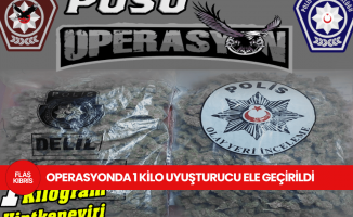 Pusu Operasyonu’nda bir kilo uyuşturucu ele geçirildi