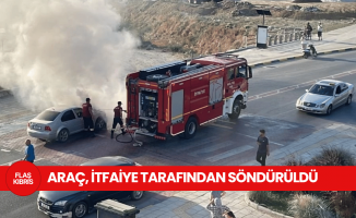 Taşkınköy’de seyir halindeki araçta yangın paniği