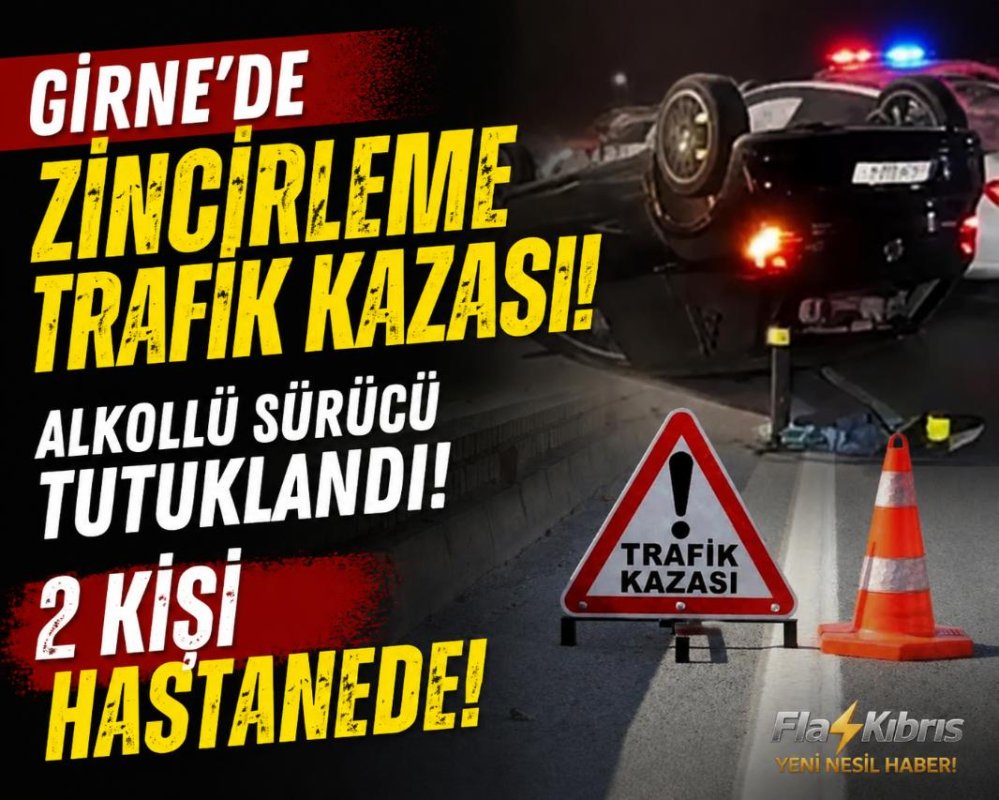 Girne’de zincirleme trafik kazası
