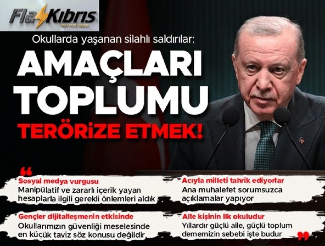 Cumhurbaşkanı Erdoğan: Amaçları toplumu terörize etmek