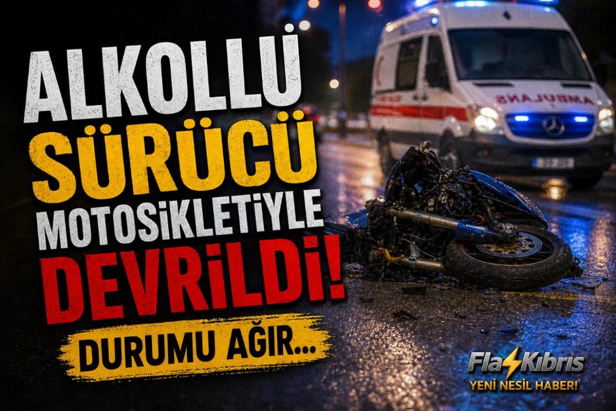 Lefkoşa'da 215 miligram alkollü motosiklet sürücüsü ağır yaralandı