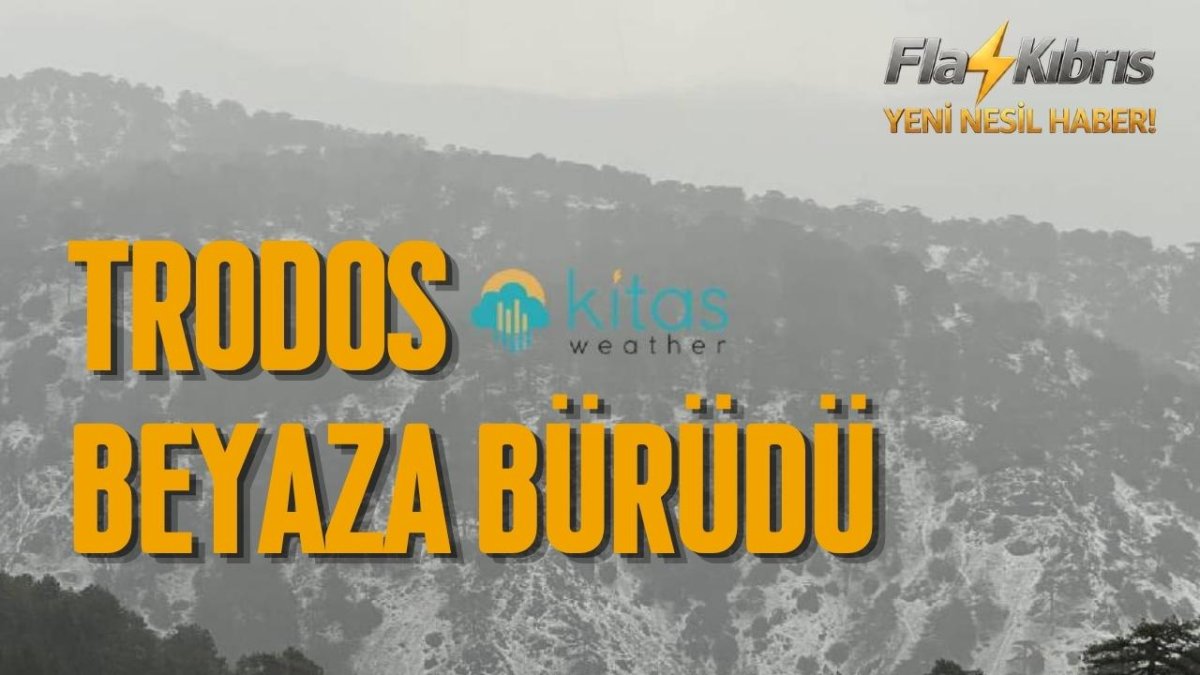 Yoğun dolu yağışı Trodos’u beyaza bürüdü