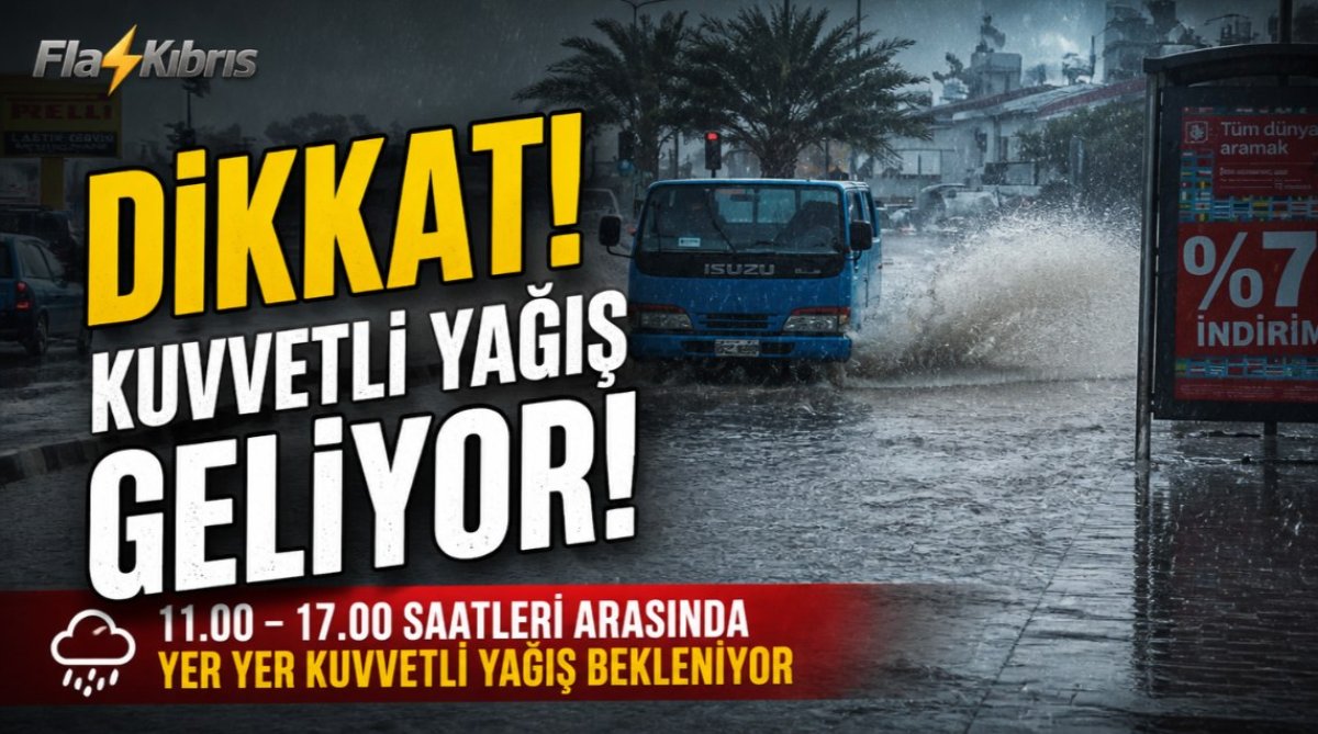 Meteoroloji Dairesi: 11.00-17.00 saatleri arasında yer yer kuvvetli yağış bekleniyor