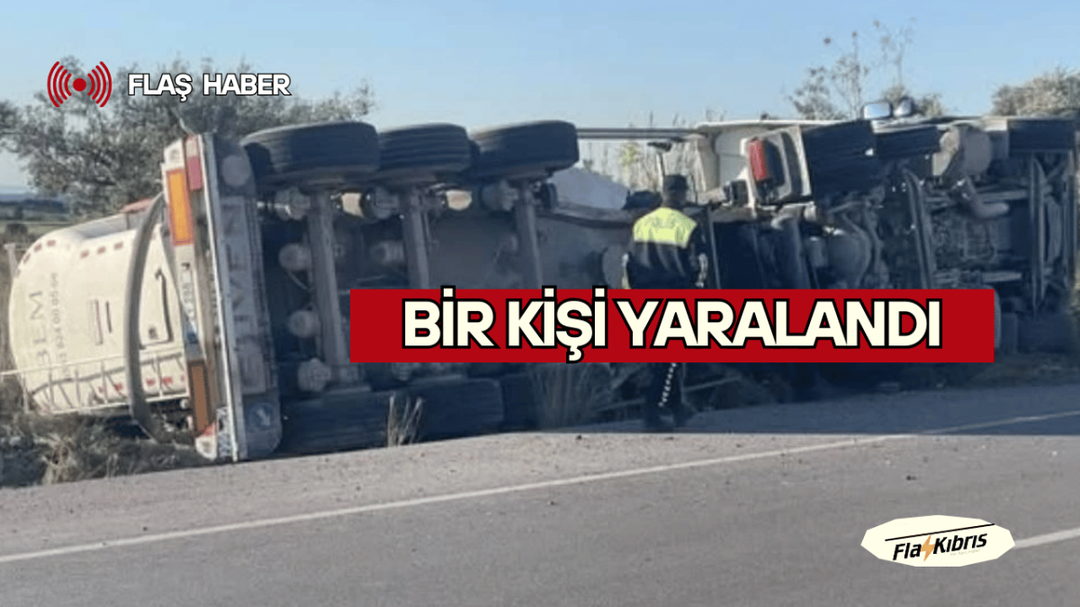 Beton mikseri devrildi