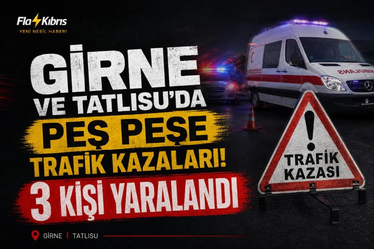 Girne ve Tatlısu’da peş peşe trafik kazaları