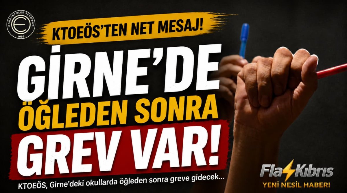 KTOEÖS, Girne’deki okullarda öğleden sonra greve gidecek