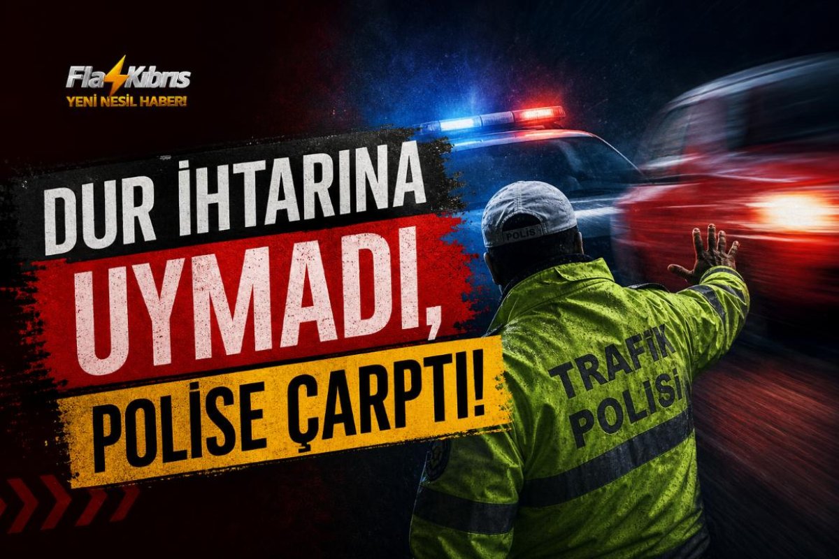 Dur ihtarına uymadı, polise çarptı!