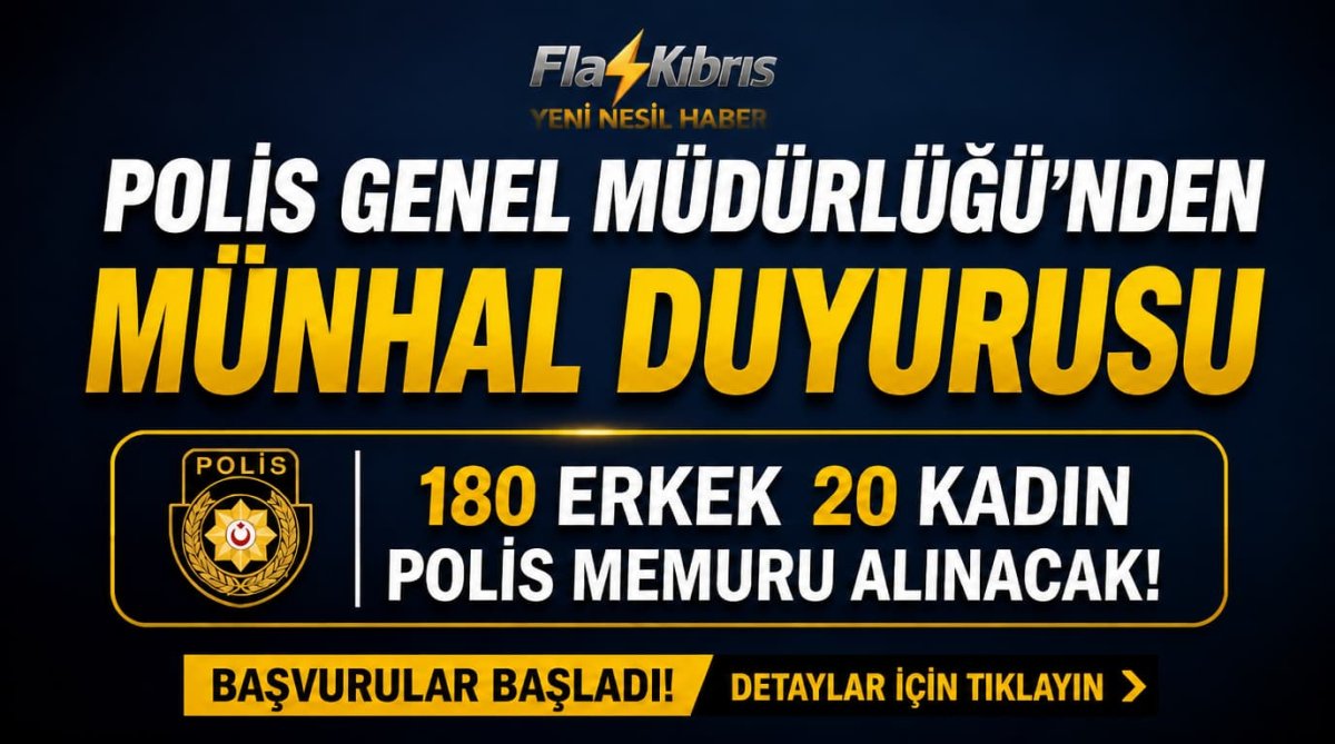 Polis Genel Müdürlüğü’nden 180 erkek 20 kadın polis memuru için münhal ilanı