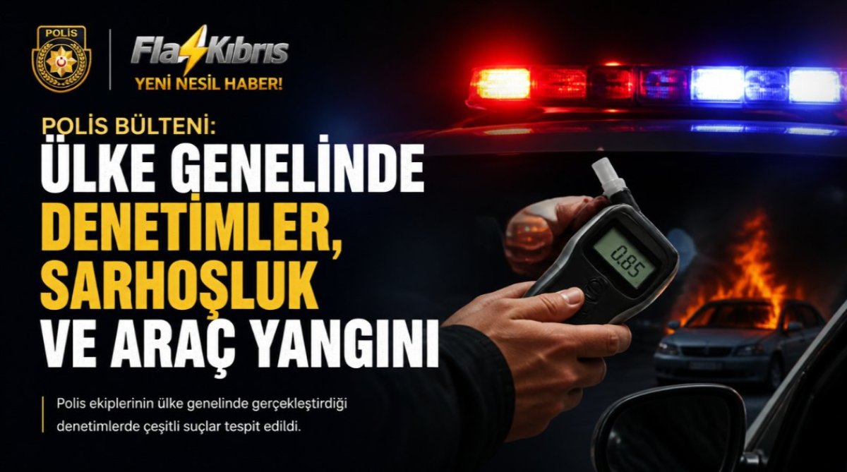 Polis bülteni: Ülke genelinde denetimler, sarhoşluk ve araç yangını