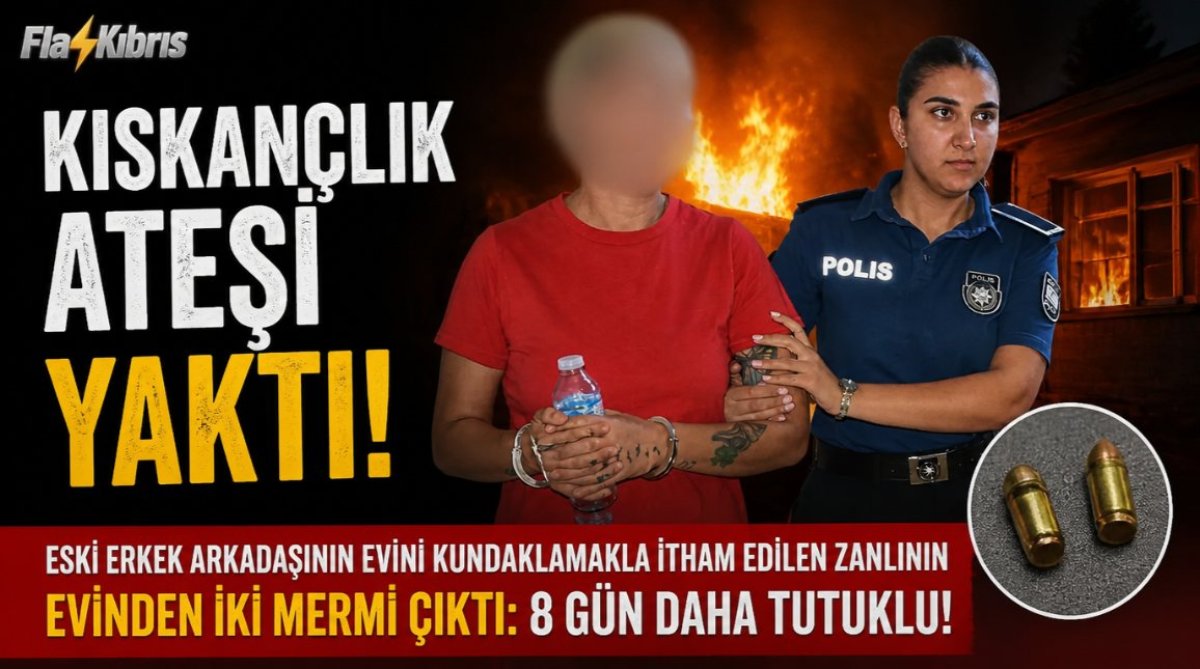 Eski erkek arkadaşının evini kundaklamakla itham edilen zanlının evinden iki mermi çıktı