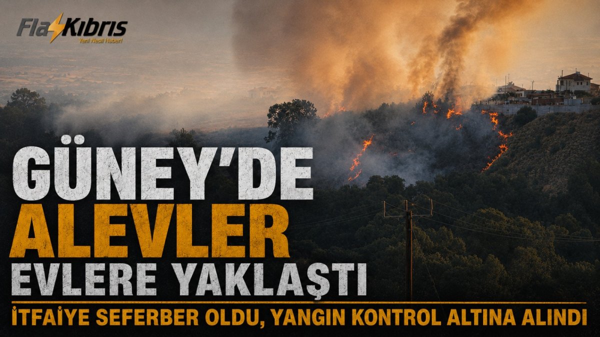 Alevler Evlere Dayandı, Rum İtfaiyesinin Müdahalesi Faciayı Önledi