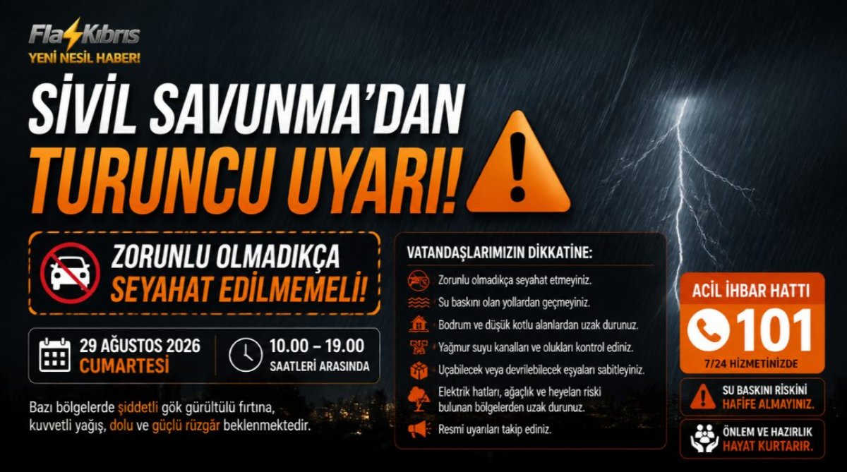 Sivil Savunma'dan 'turuncu uyarı': Zorunlu olmadıkça seyahat edilmemeli